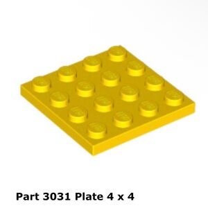 (100) New LEGO 4x4 *Yellow* Plates LOT Pieces Baseplates Part #3031